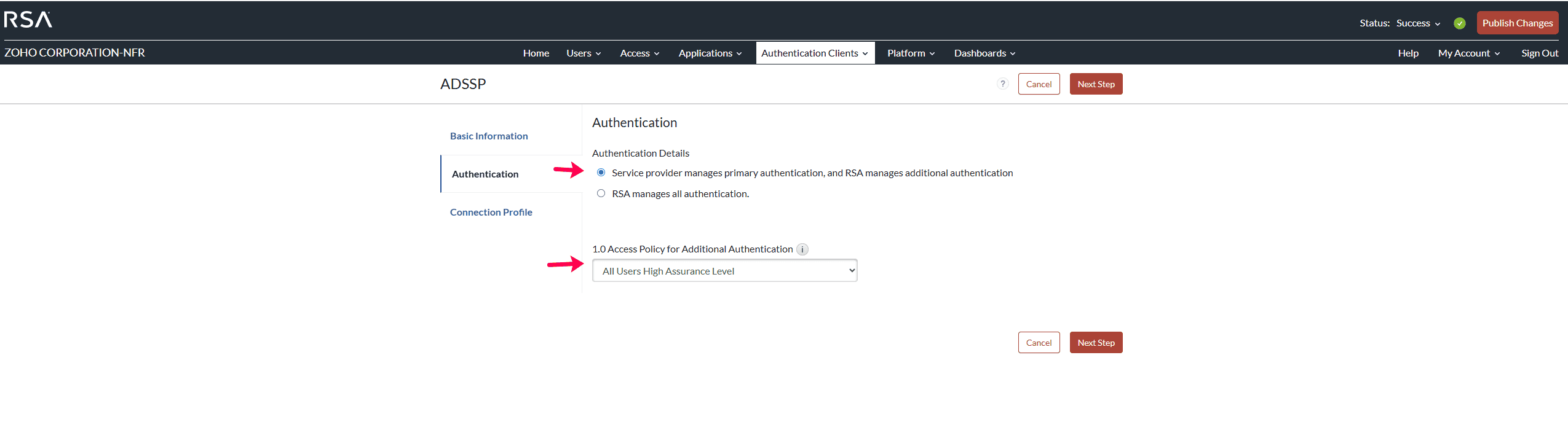 rsa-cloud-authentication_clients-basic-info-adselfserviceplus Setting up a custom authenticator in RSA Cloud