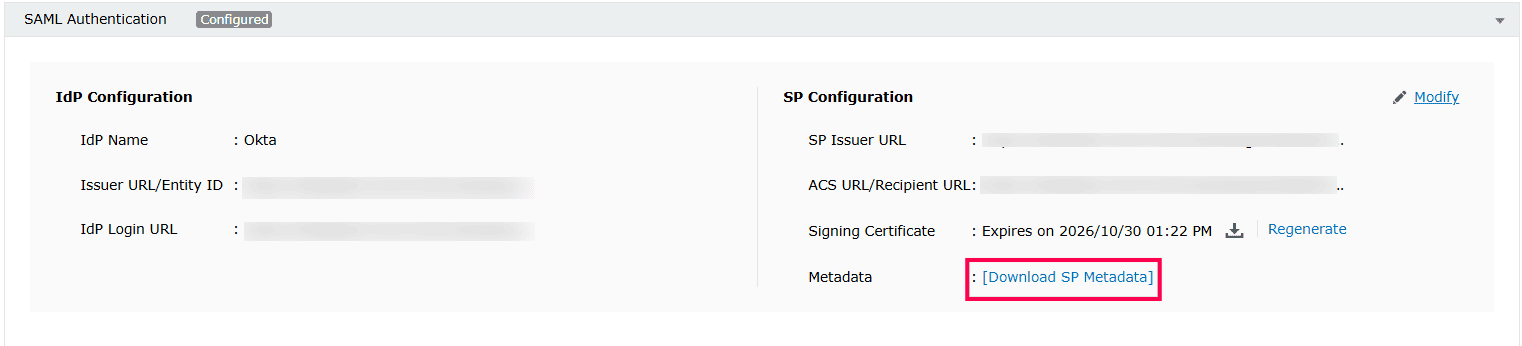 SAML Authentication